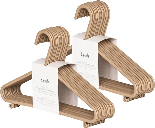 Vista 16 de 3 Sprouts Perchas de Plástico de Paja de Trigo - Paquete de 30 Perchas para Niños Pequeños para Ropa de Niños y Bebés, Abrigos - Ideal para Niñas