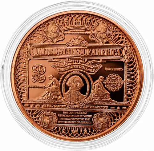 Vista 13 de Réplica de Águila de Oro India de 1907, $10, 1 onza de cobre puro .999, redonda, coleccionable, moneda de 39 mm en cápsula - COA de Heavenly Metals