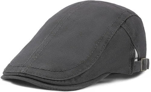 Vista 8 de Gorras planas para hombre, boina de conducción, boina de periódico, sombrero de hiedra de algodón