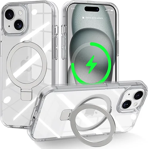 Vista 56 de CHAOFEnG Funda magnética compatible con iPhone 11 con soporte, prueba de caídas de grado militar, compatible con imán, anillo translúcido, parte