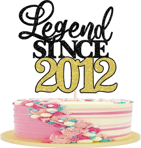 Vista 14 de Rsstarxi 1 paquete de decoración de pastel con purpurina de leyenda desde 2012 para decoración de tarta de cumpleaños 13 años para decoración