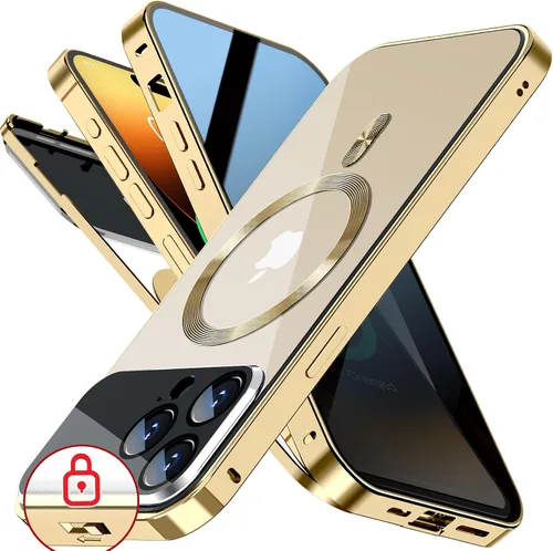Vista 29 de Funda magnética de privacidad para iPhone 13 Pro, protección completa de la cámara, color negro [Mechanical Lock][Compatible with MagSafe]