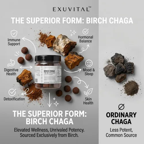 Vista 2 de Trufas de abedul Chaga, Apoyo diario al bienestar, Bocadillos de superalimentos naturales, Apoyo inmunológico, Salud de la piel, Salud intestinal