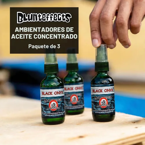 Vista 2 de Blunteffects Ambientador concentrado en espray 1 oz, ónix negro, paquete