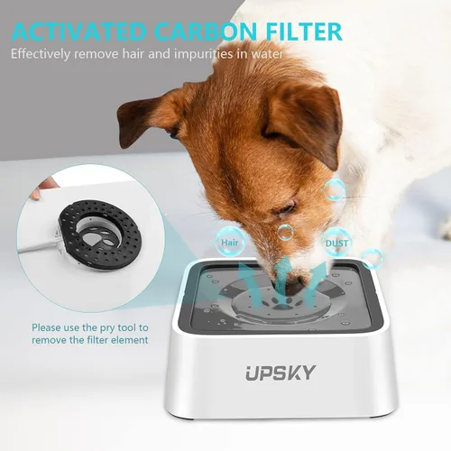 Vista 11 de UPSKY - Cuenco de agua antiderrames de 70 onzas para perros, alimentador