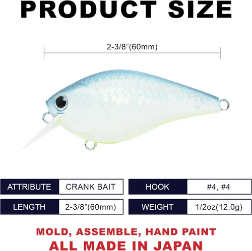 Vista 2 de LUCKY CRAFT LC 1.5 Silent Squarebill Crankbait Fishing Lure, 2-3/8", Bass Fishing Lures for Freshwater, Hard Crankbait with Treble Fishing Hooks