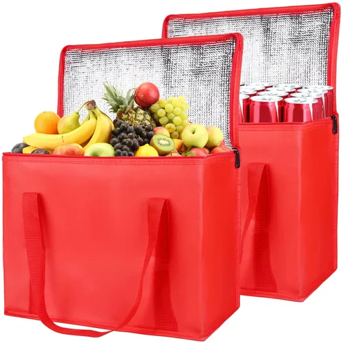 Vista 20 de Paquete de 1 bolsa aislada para entrega de alimentos con parte inferior dura, calentadores de alimentos comerciales XXXL para Uber Eats/Doordash