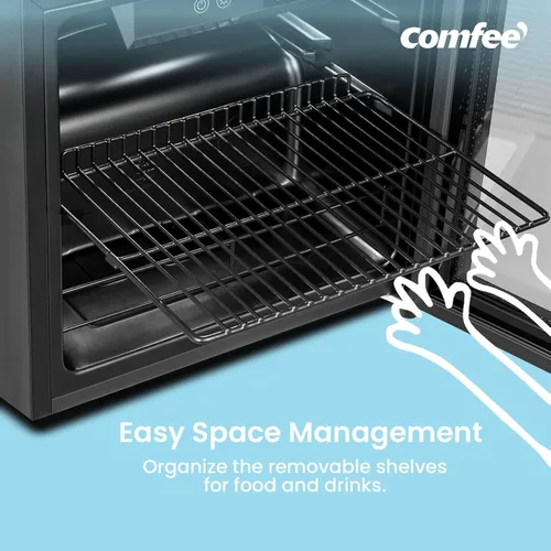 Vista 4 de COMFEE' CRV48S3AST - Enfriador de bebidas, refrigerador de bebidas de 48 latas, control digital de temperatura, puerta de vidrio con marco de acero