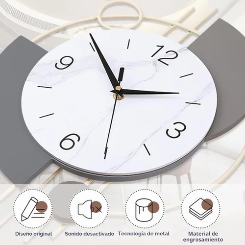 Vista 2 de Dankeit Reloj de pared decorativo de cuarzo silencioso con péndulo, grande para sala de estar, cocina, baño, dormitorio, 13 x 21.65 pulgadas (beige)