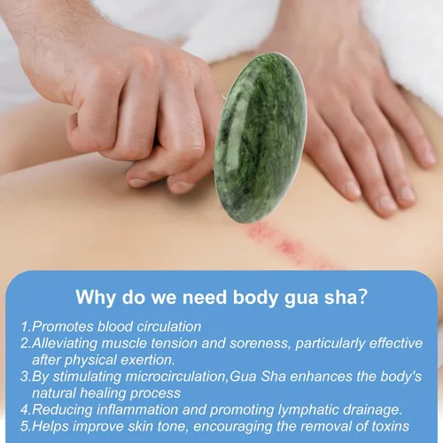 Vista 7 de gemshan Piedra de masaje, rocas calientes naturales de 3.5 pulgadas, herramienta de masaje corporal Gua Sha para masaje de celulitis, drenaje