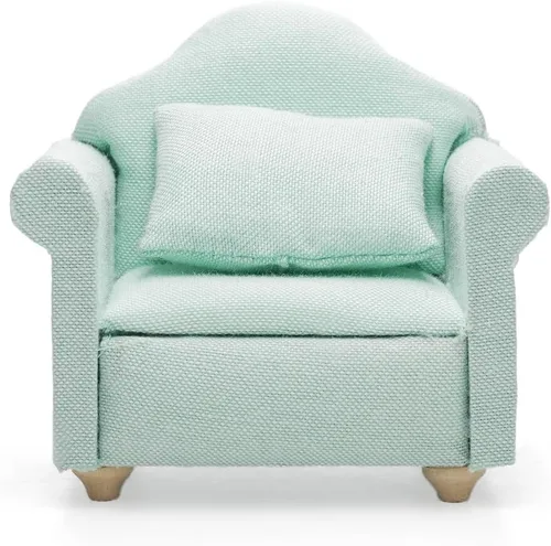 Vista 19 de Odoria 1/12 Silla en miniatura Sillón Casa de muñecas Muebles Accesorios, Azul Oscuro