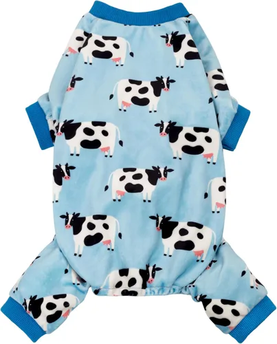 Vista 10 de Fitwarm Pijama de béisbol de forro polar para perro, ropa acogedora de invierno para perros pequeños, niños y niñas, mameluco divertido