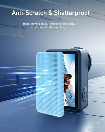Vista 4 de TELESIN Protector de pantalla para DJI Osmo Action 6, lente, pantalla delantera/trasera, protector de vidrio templado para accesorios DJI Osmo