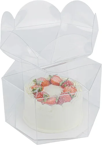 Vista 16 de Restaurantware - Cajas de recuerdo de boda de 2.8 x 2.4 pulgadas, 100 cajas de dulces transparentes con parte superior de trébol. Para bodas, baby