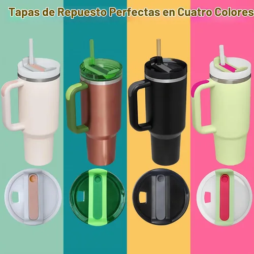 Vista 6 de Stanley - 2 tapas de repuesto para vasos Stanley de 40 onzas, a prueba de derrames y salpicaduras, accesorio para vaso Stanley Quencher (verde)