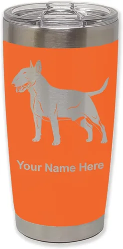 Vista 26 de LaserGram Vaso aislado al vacío de 20 onzas, perro Bull Terrier, grabado personalizado incluido (negro) Engraved Gift for Dog Lovers, Vacuum