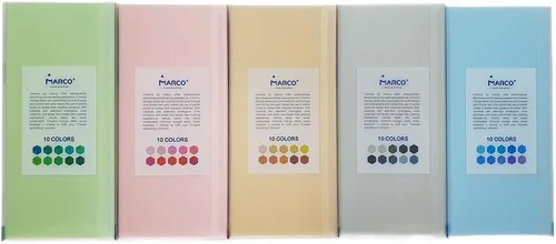 Vista 7 de Lápices de colores pastel Marco Chroma Manga, juego de 50 unidades en caja de metal; dureza 2B, suministros de dibujo profesional para niños