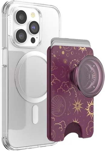Vista 37 de PopSockets Cartera adhesiva para teléfono y tarjetero con agarre, púrpura - Aura