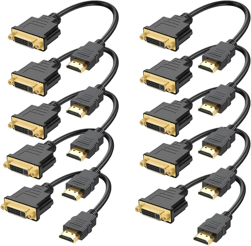 Vista 6 de Cable HDMI a DVI, adaptador bidireccional, convertidor 4K DVI a HDMI (paquete de 1)