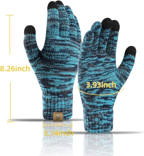 Vista 3 de Honnesserry Conjunto de bufanda y guantes para pantalla táctil para mujer, gorro de calavera, bufandas de cuello con forro polar