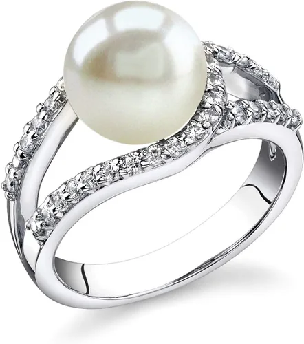 Vista 11 de The Pearl Source 9-10mm 14K Gold Plated Sterling Silver Cultured Pearl Tessa Ring for Women