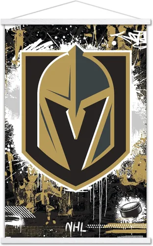 Vista 7 de Trends International NHL Vegas Golden Knights - Póster de pared con logotipo Maximalist 23, 22.37 x 34.00 pulgadas, paquete de impresión premium
