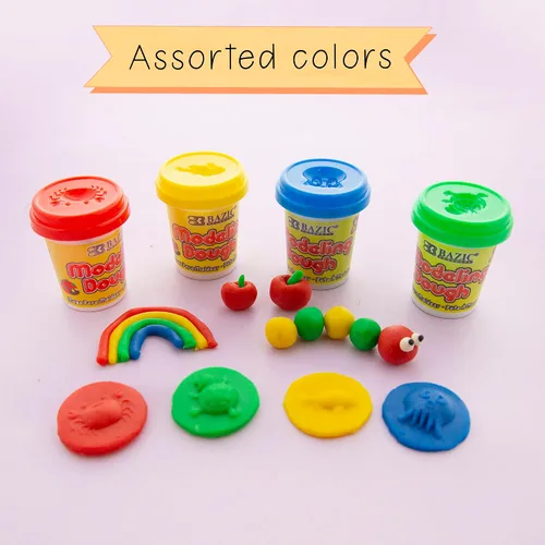 Vista 4 de BAZIC Products Arcilla para modelar 4 colores, colores surtidos, masa, manualidades, regalo no tóxico para artistas (paquete de 8 onzas), 36 paquetes