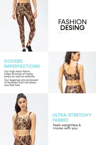 Vista 3 de Conjunto deportivo de 2 piezas para mujer, brasier deportivo, leggings sin costuras, yoga, gimnasio, ropa deportiva