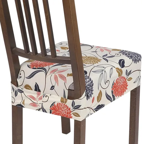 Vista 40 de SearchI Juego de 2 fundas de asiento elásticas para sillas de comedor, suaves, extraíbles y lavables, para sillas de comedor, protector de asiento