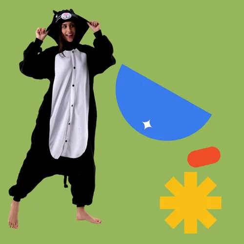 Vista 2 de Beauty Shine Unisex Adult Onesie Pajamas, Cartoon Costume Halloween Christmas Sleepwear Jumpsuit Plush Cosplay