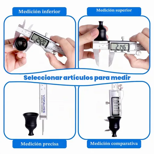 Vista 4 de Herramienta de medición de calibre digital, herramienta de medición de calibre con acero inoxidable, calibre vernier digital de micrometro con dial