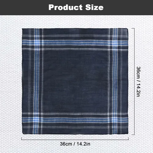 Vista 4 de WOXVM Pañuelos para hombre, paquete de 12 pañuelos suaves para hombre, surtido de primera calidad, pañuelos cuadrados de bolsillo para hombre