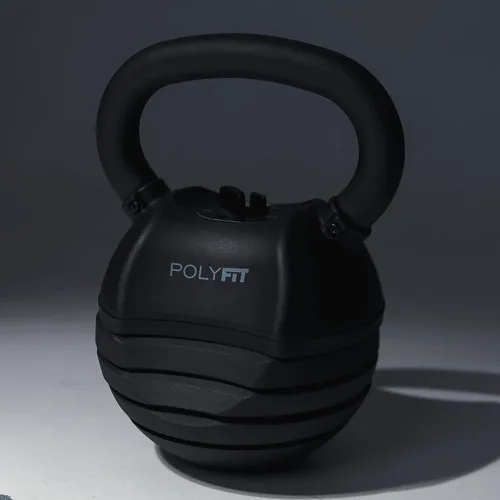 Vista 7 de Polyfit Adjustable Kettlebell Set - 5-in-1 Weights for Home Gym NEGRO - 50 LB