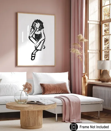 Vista 205 de Poster Master Faces Poster - Retro Women Print - Portrait Art - Sketch Illustration - Abstract Artwork - Woman Design - Chic Boho Design - Great