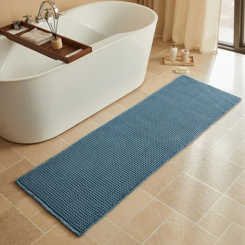 Vista 118 de Triohero Tapete de baño con diseño de gofre, tapete de baño pequeño y bohemio, antideslizante, lavable, ultra suave, súper absorbente, de secado