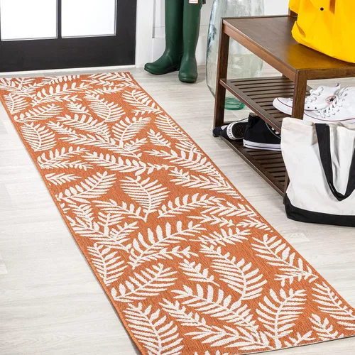 Vista 29 de Eyely BMS119A-28 Santa Monica Nevis Palm Frond - Alfombra costera para interiores y exteriores, casual, campo, floral, dormitorio, cocina, patio