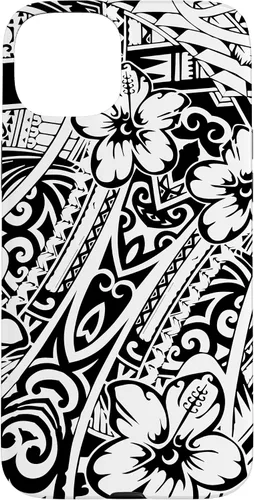 Vista 9 de iPhone 16 lindo tatuaje polinesio hawaiano tribal samoano patrón caso