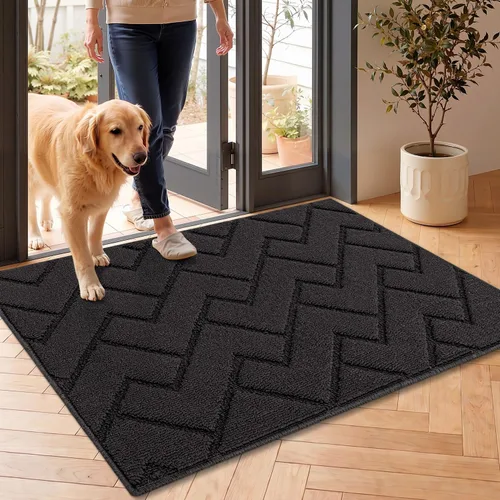Vista 21 de hicorfe Tapete para puerta delantera para entrada exterior, 20 x 31.5 pulgadas, absorbente, resistente a la suciedad, tapetes de bienvenida