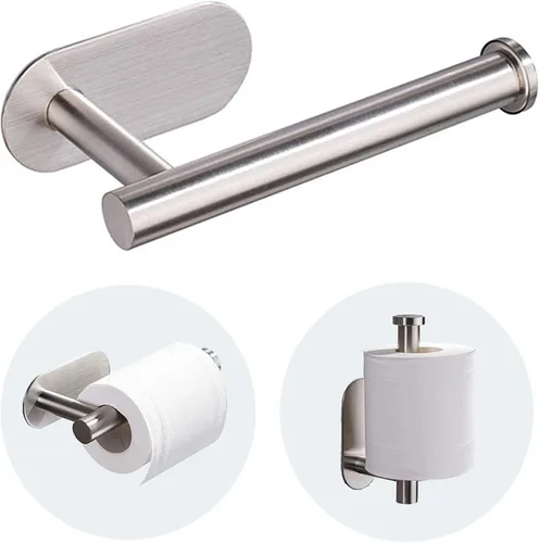 Vista 11 de JOPOFI Portapapel Higiénico - Portapapel Higiénico Autoadhesivo de Montaje en Pared para Baño, Acero Inoxidable SUS 304 Tira Adhesiva Portarrollo