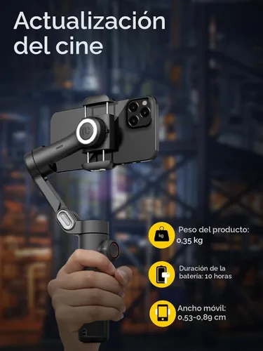 Vista 7 de AOCHUAN Smart XE 3-Axis Gimbal Stabilizer for iPhone&Android,Foldable