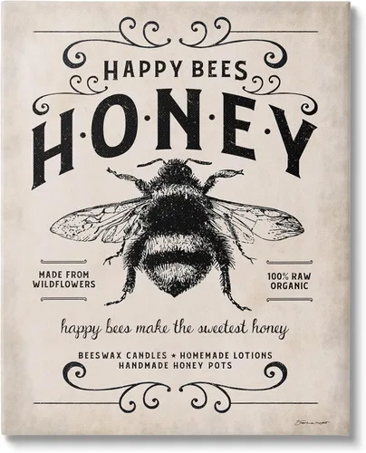 Vista 7 de Stupell Industries Honey Bee Rustic Farm - Placa de pared con diseño de palabras texturizadas, 10 x 15, multicolor