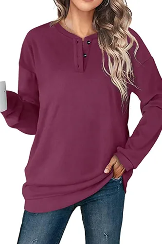 Vista 24 de KINGFEN Sudadera de manga larga con cremallera de un cuarto para mujer