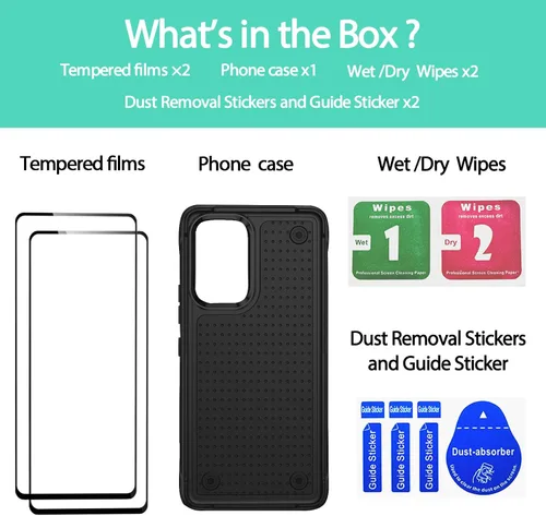Vista 11 de Jeylly Compatible con Samsung Galaxy A22 5G Funda, Funda Samsung A22 5G con 2pcs protectores de pantalla de vidrio templado