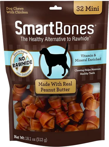 Vista 14 de SmartBones Mini masticables con carne de res real, 24 unidades, masticables sin piel cruda para perros