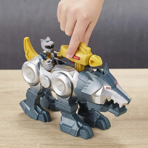 Vista 6 de PlaySkool Heroes Power Rangers Silver Ranger & Wolf Zord, paquete de 2