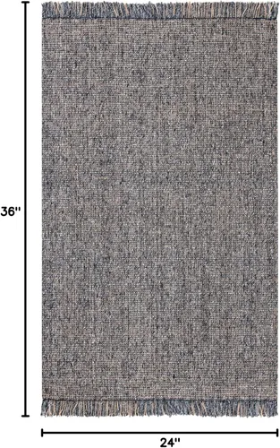 Vista 7 de SAFAVIEH Natural Fiber Collection - Alfombra decorativa de 2 x 3 pies, carbón y natural, yute tejido a mano, ideal para zonas de alto tráfico