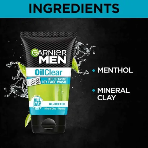 Vista 3 de Garnier Lavado facial transparente al aceite para hombre, 3.53 oz 3.53 oz