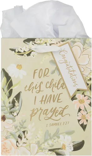 Vista 42 de Christian Art Gifts Bolsa de Regalo Retrato con Etiqueta y Juego de Papel de Seda para Mujeres: Quédate Quieta y Conoce - Salmo 46:10 Versículo