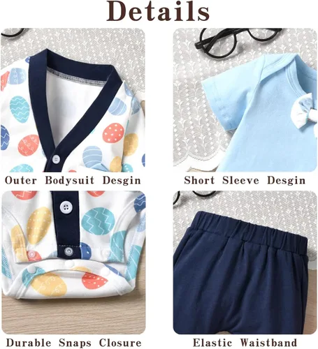 Vista 4 de Aalizzwell Traje de Pascua para bebés recién nacidos