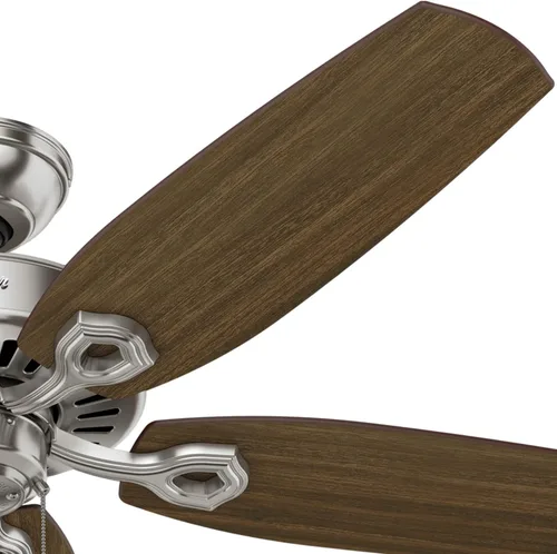 Vista 11 de Hunter Builder Elite, Ventilador de techo, para interiores, 52 pulgadas, níquel cepillado Sin luz, montaje estándar, cadena de tracción, 5